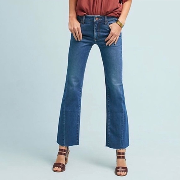 Anthropologie Denim - Anthro Pilcro High Rise Cropped Flare Raw Hem Jean
